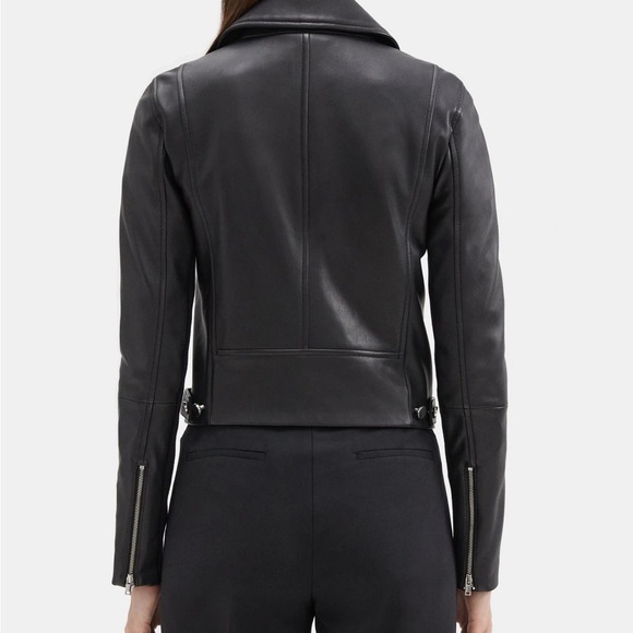 Theory moto leather jacket large black - Picture 4 of 4